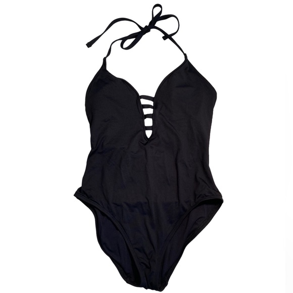 La Blanca Swim La Blanca Black Island Goddess Halter One Piece